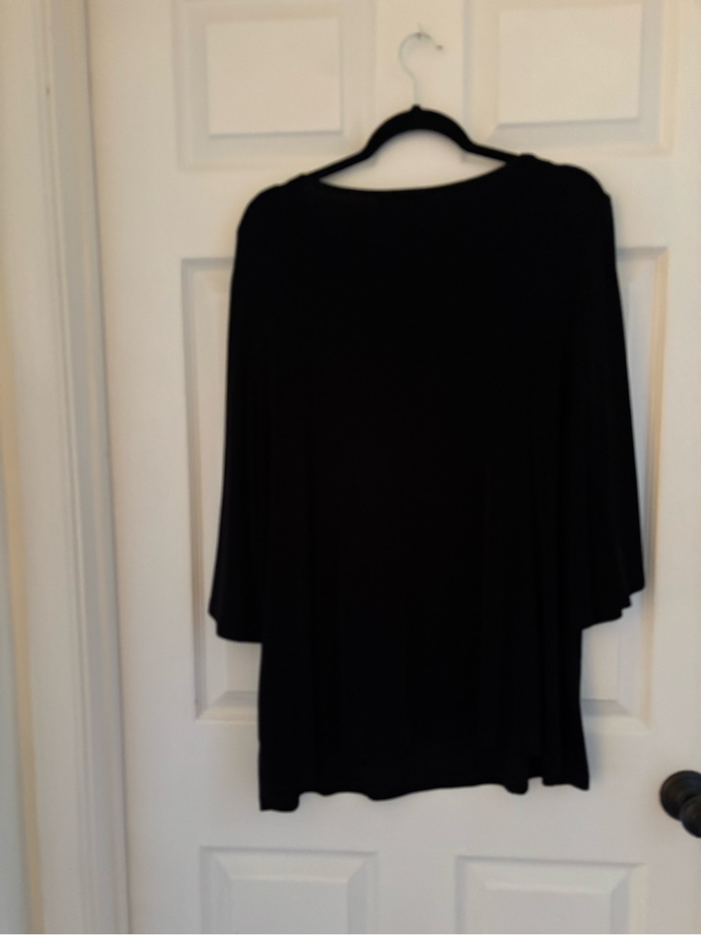 Chico's Travelers Black Long Flowing Open Sleeve Tunic, Size 4 (20/22-XXL)